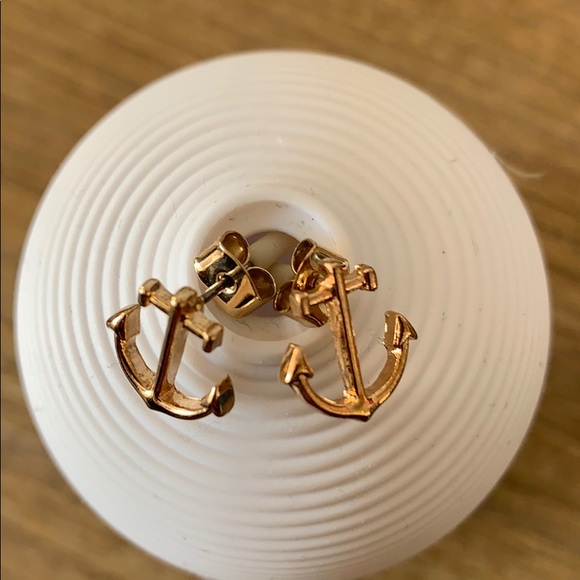 Gold anchor earrings - Picture 1 of 2